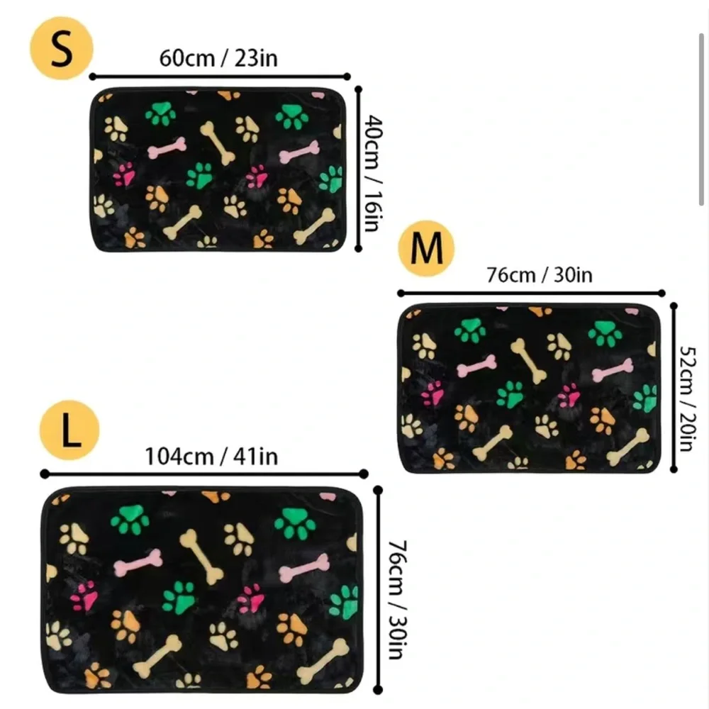 Cozy Pet Blanket: Keep Your Dog or Cat Warm with a Cute Cartoon Bone Paw Print